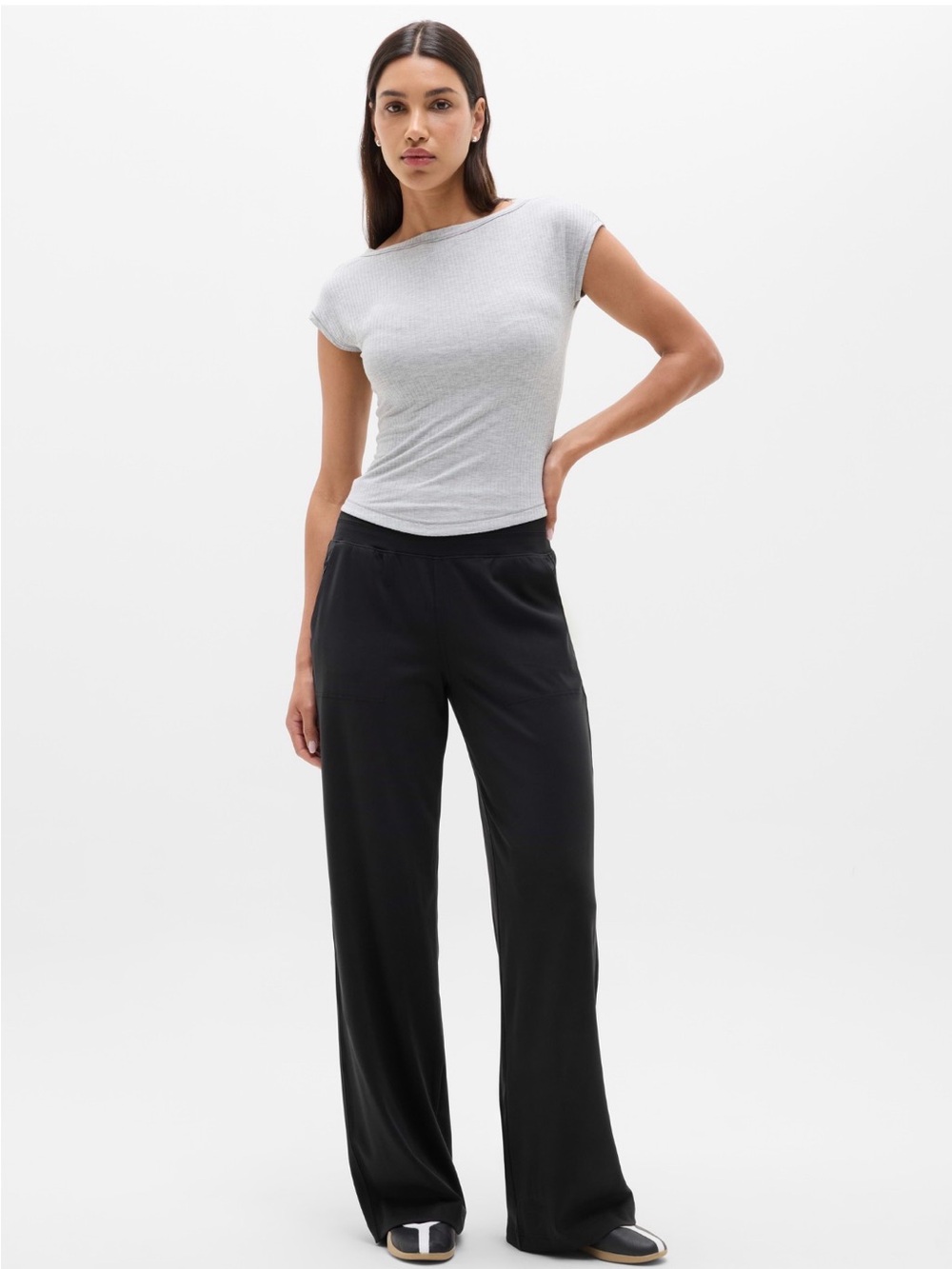 Athleta Black Wide-Leg Lounge Pants